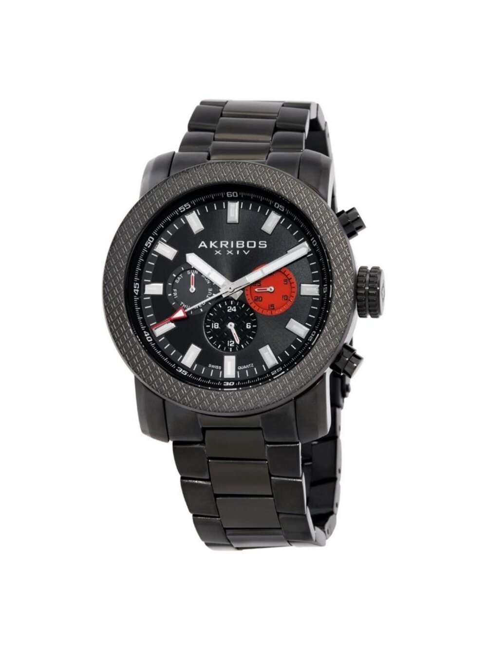 NWT Akribos XXIV Black Men's Watch